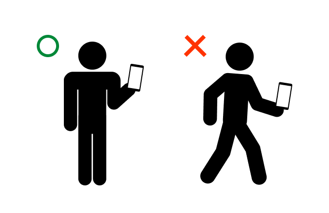 体験開始後、その場を動かないでください。